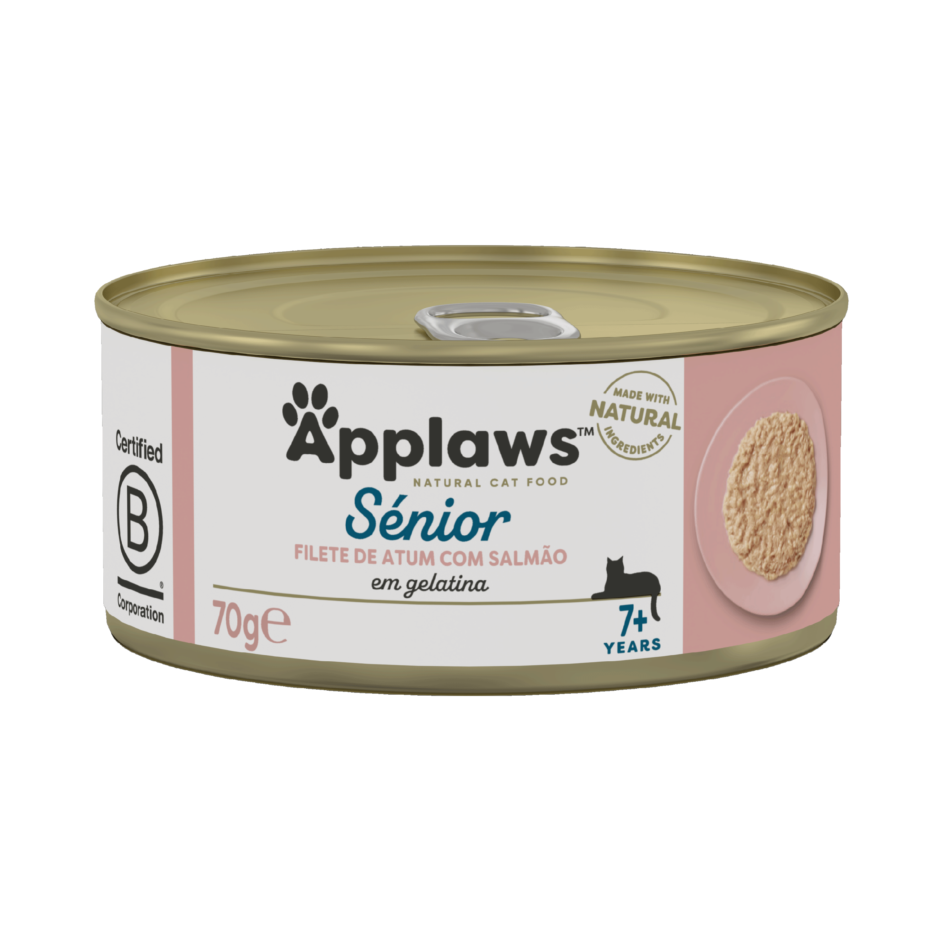 Ração Úmida para Gatos Idosos Sabor Filete de Atum com Salmão em Gelatina 70g